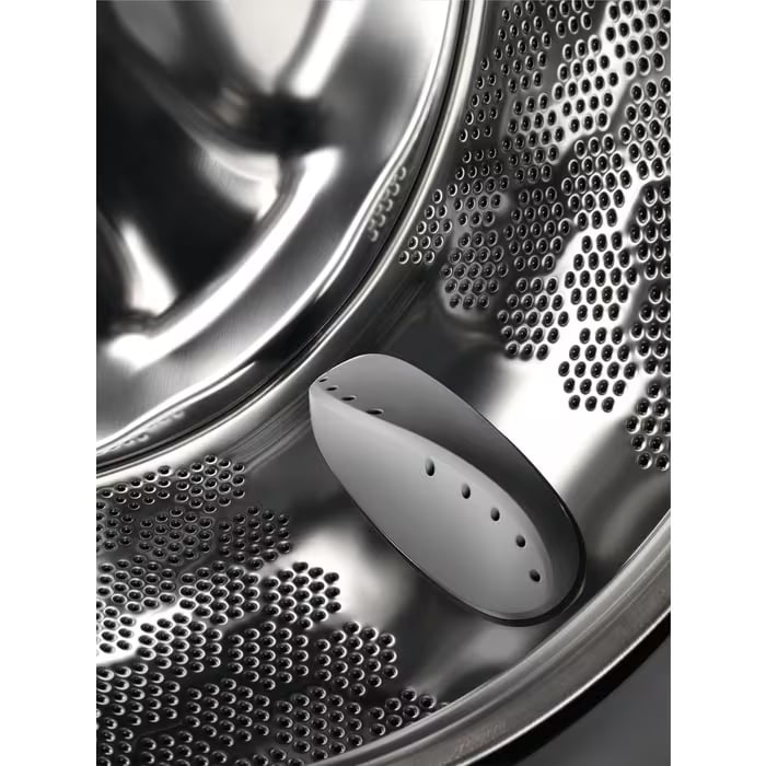 Lave-linge AEG avec tambour Protex aux perforations en coussinets visibles à l'intérieur