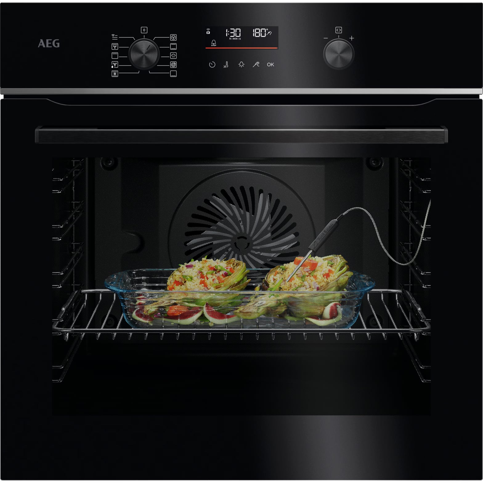 Four encastrable AEG Pyrolyse 5000 SurroundCook avec SteamBake et SoftMotion™