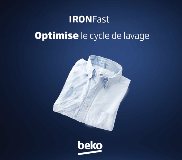 Animation IronFast BEKO - optimisation cycle repassage chemise