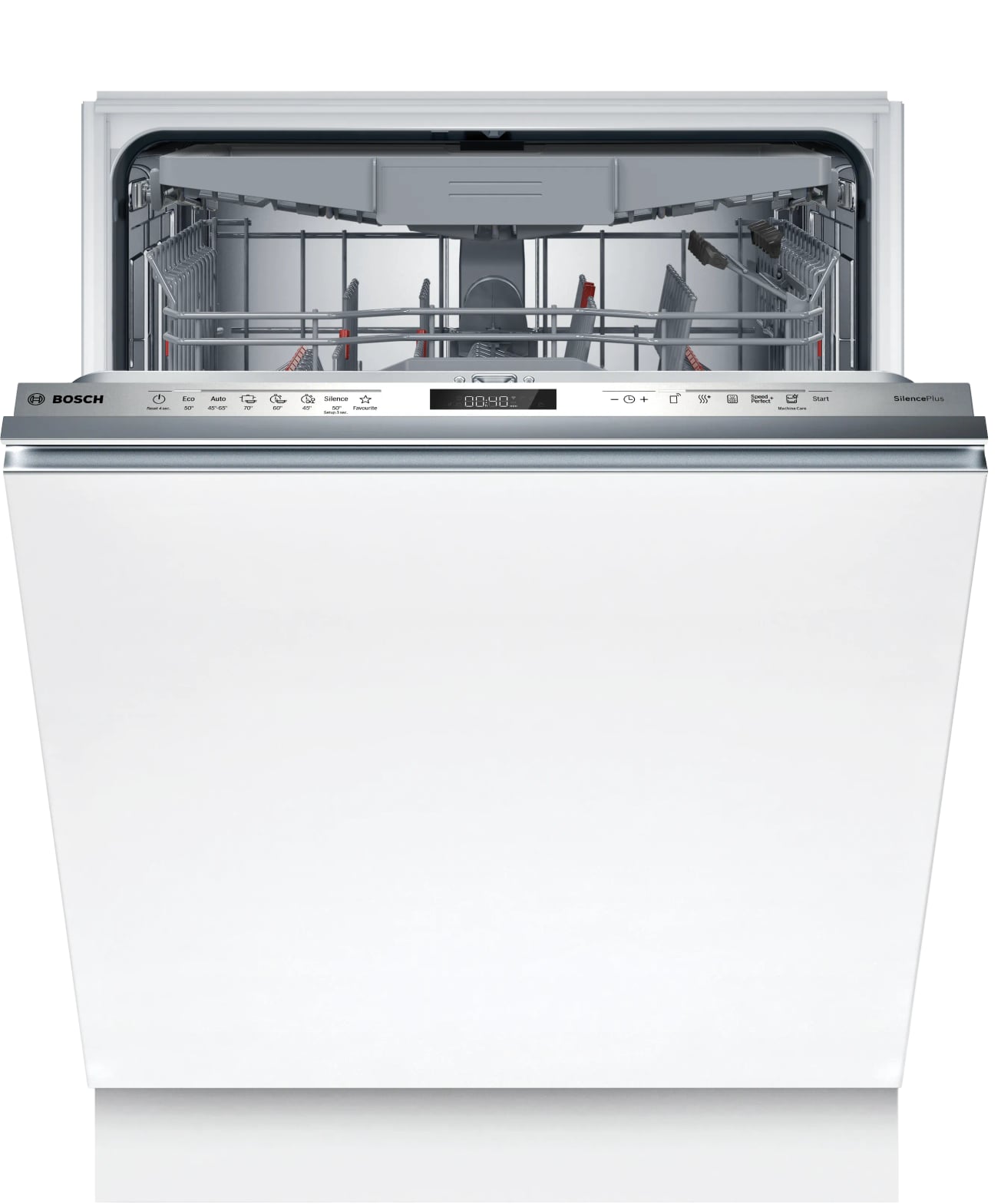 Lave-vaisselle Bosch SilencePlus avec touche Machine Care sur le bandeau de commande haut