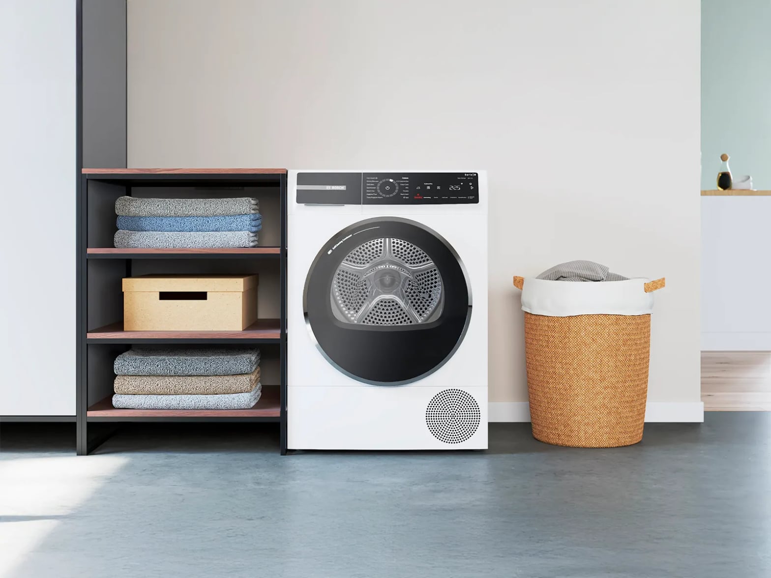 Sèche-linge Bosch SensitiveDrying System avec tambour à pales incurvées visibles