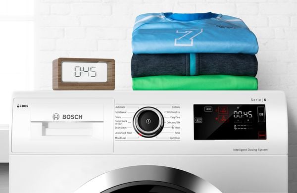 Panneau de commande lave-linge Bosch Serie 6 i-DOS avec programmes VarioDrum