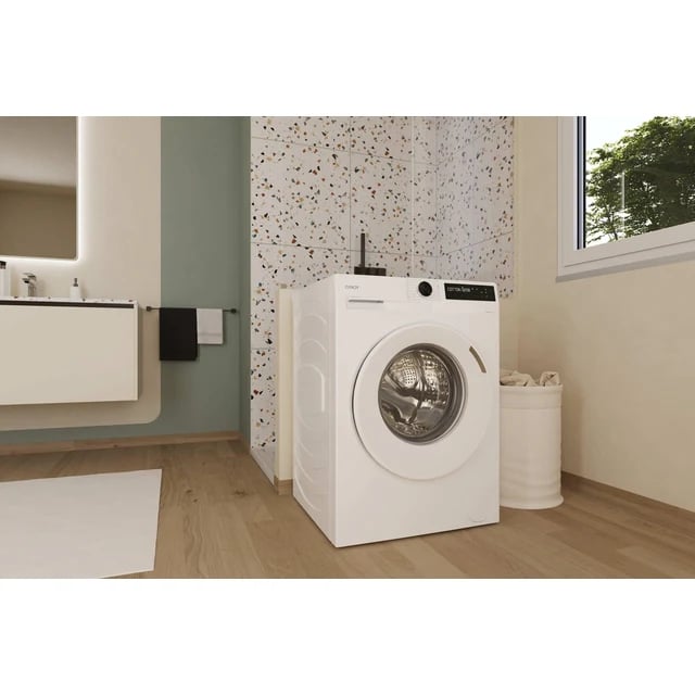 Détail du tambour inox d'un lave-linge Candy équipé de la pesée Kg Detector