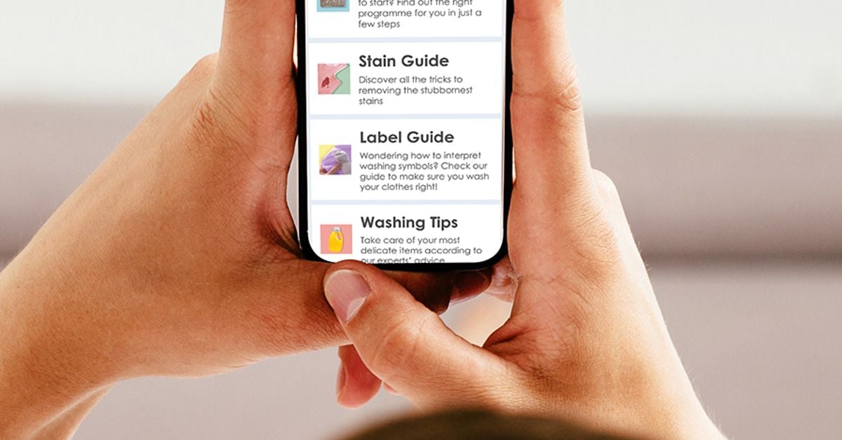Interface application Candy simply-Fi Smart Touch en gros plan avec Stain Guide et Label Guide