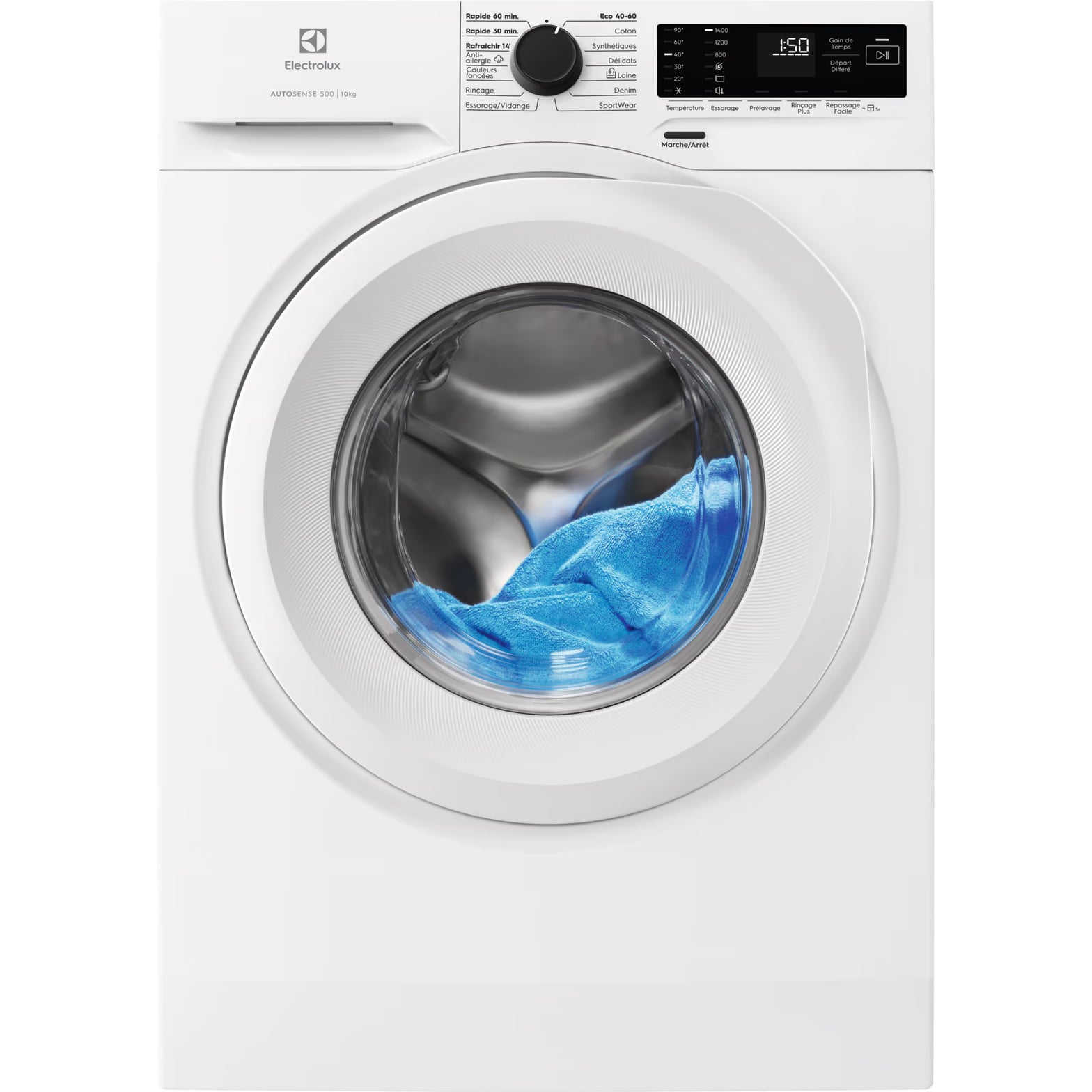 Lave-linge Electrolux avec système DuoDose à double compartiment visible.