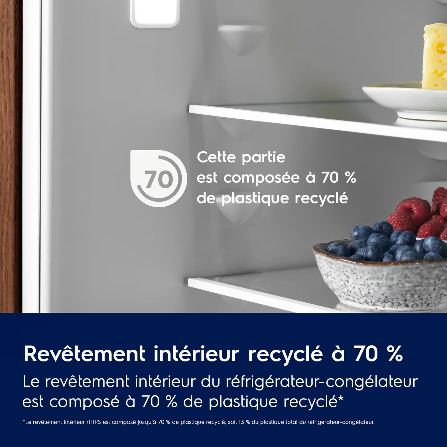 Réfrigérateur Electrolux avec DynamicAir préservant aliments frais et jus