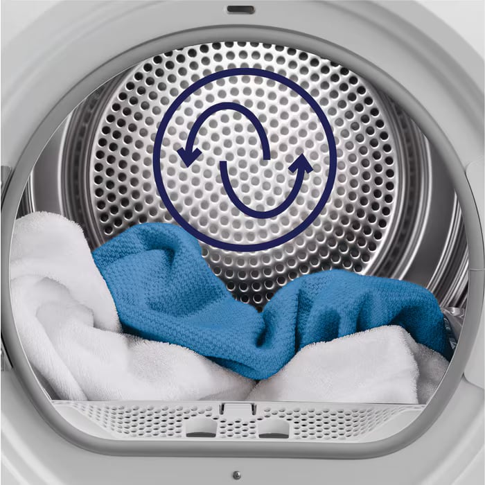 Infographie circulation d'air EcoFlow Electrolux dans le tambour du sèche-linge
