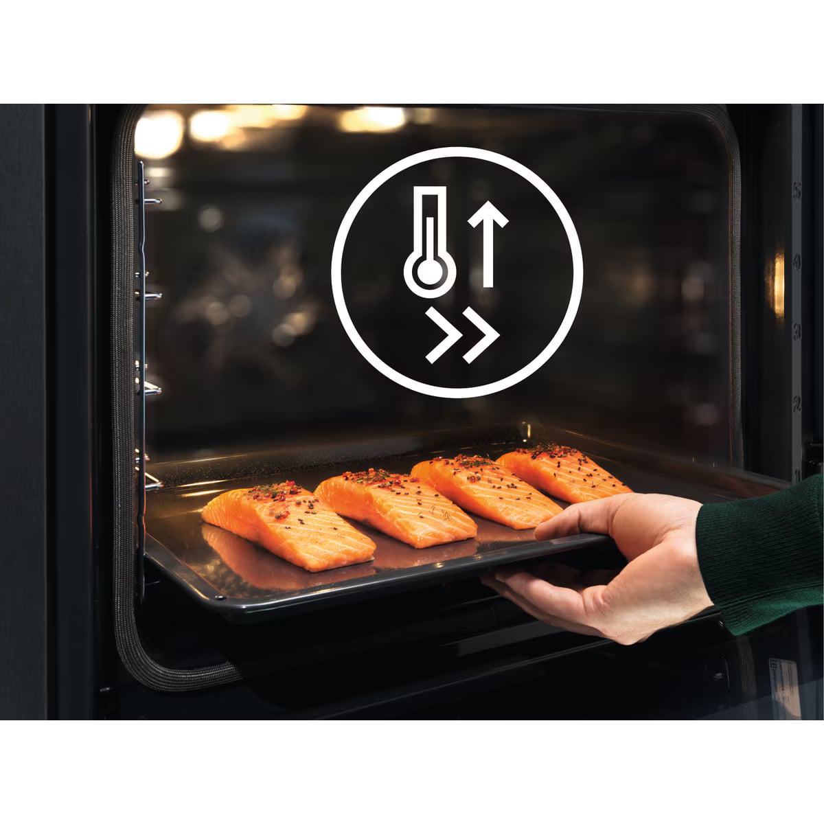 Cuisson rapide saumon four Electrolux avec icône préchauffage rapide