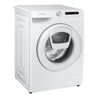 Lave-linge Samsung AddWash vue trois-quarts gauche avec trappe AddWash
