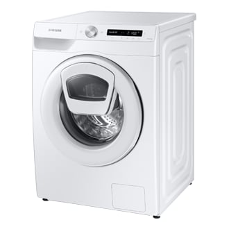 Lave-linge Samsung AddWash vue trois-quarts droite avec trappe AddWash