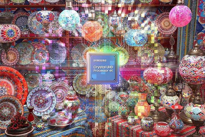 Schéma Samsung Crystal UHD Processor 4K : puce de traitement d'image au coeur des TV Crystal UHD