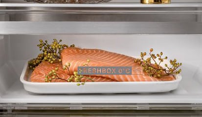 Tiroir FreshBox 0 degre Whirlpool avec saumon frais conserve