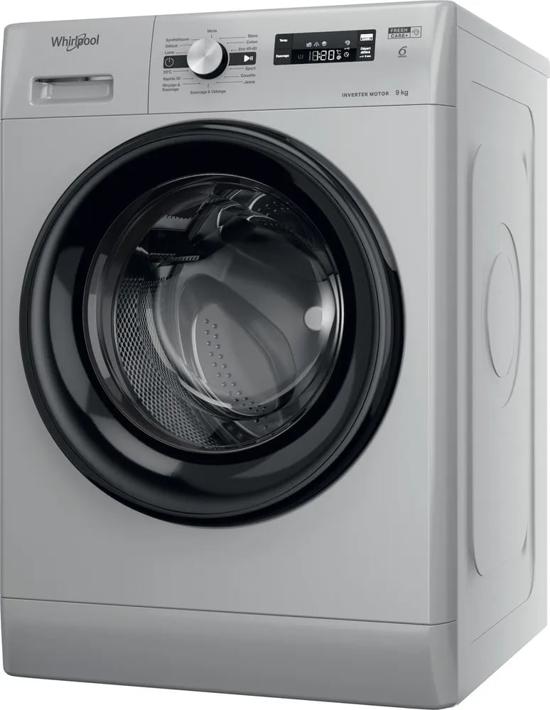Lave-linge Whirlpool avec la fonction FreshCare affichée sur le bandeau de commande