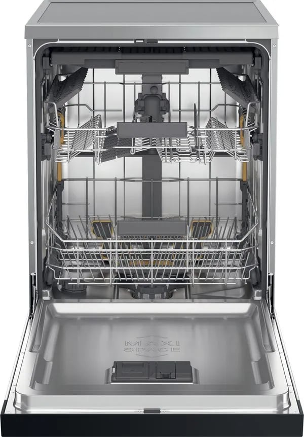 Lave-vaisselle Whirlpool MaxiSpace W7F HS31 S pose libre inox inscription MAXISPACE