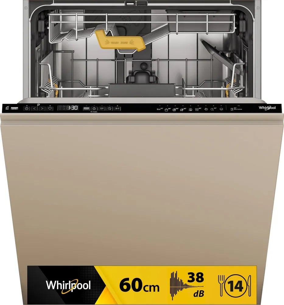 Schéma technique du mécanisme des jets PowerClean Pro d’un lave-vaisselle Whirlpool.